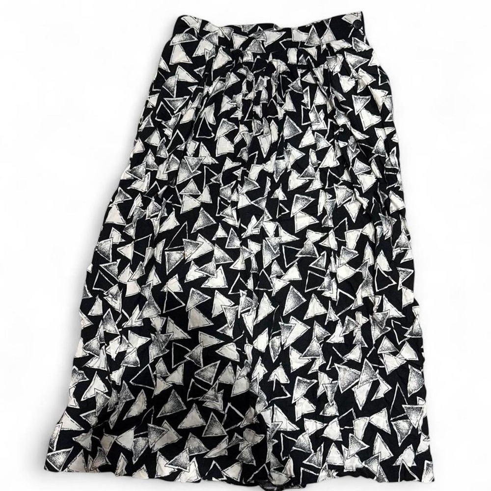 VTG 90s Geometric Teacher Midi Skirt Isaac Hazan Size 7/8